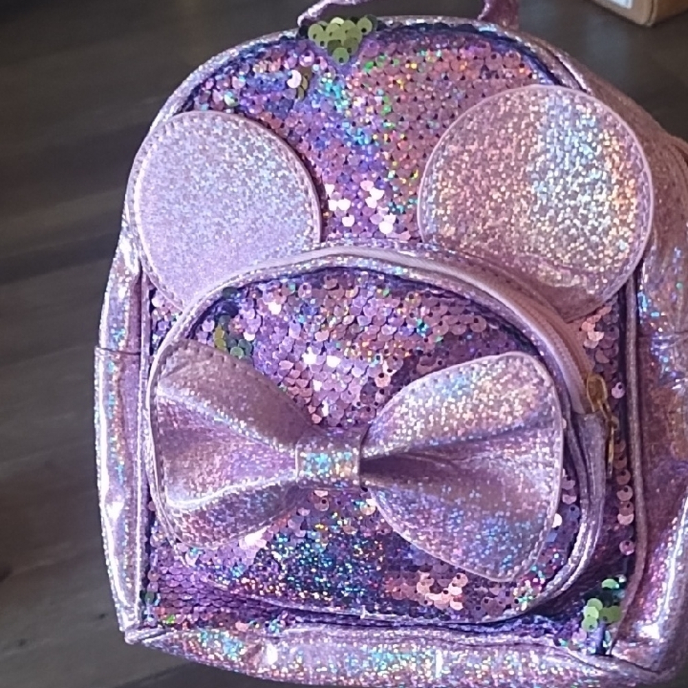 Pink Shimmering Bow Backpack